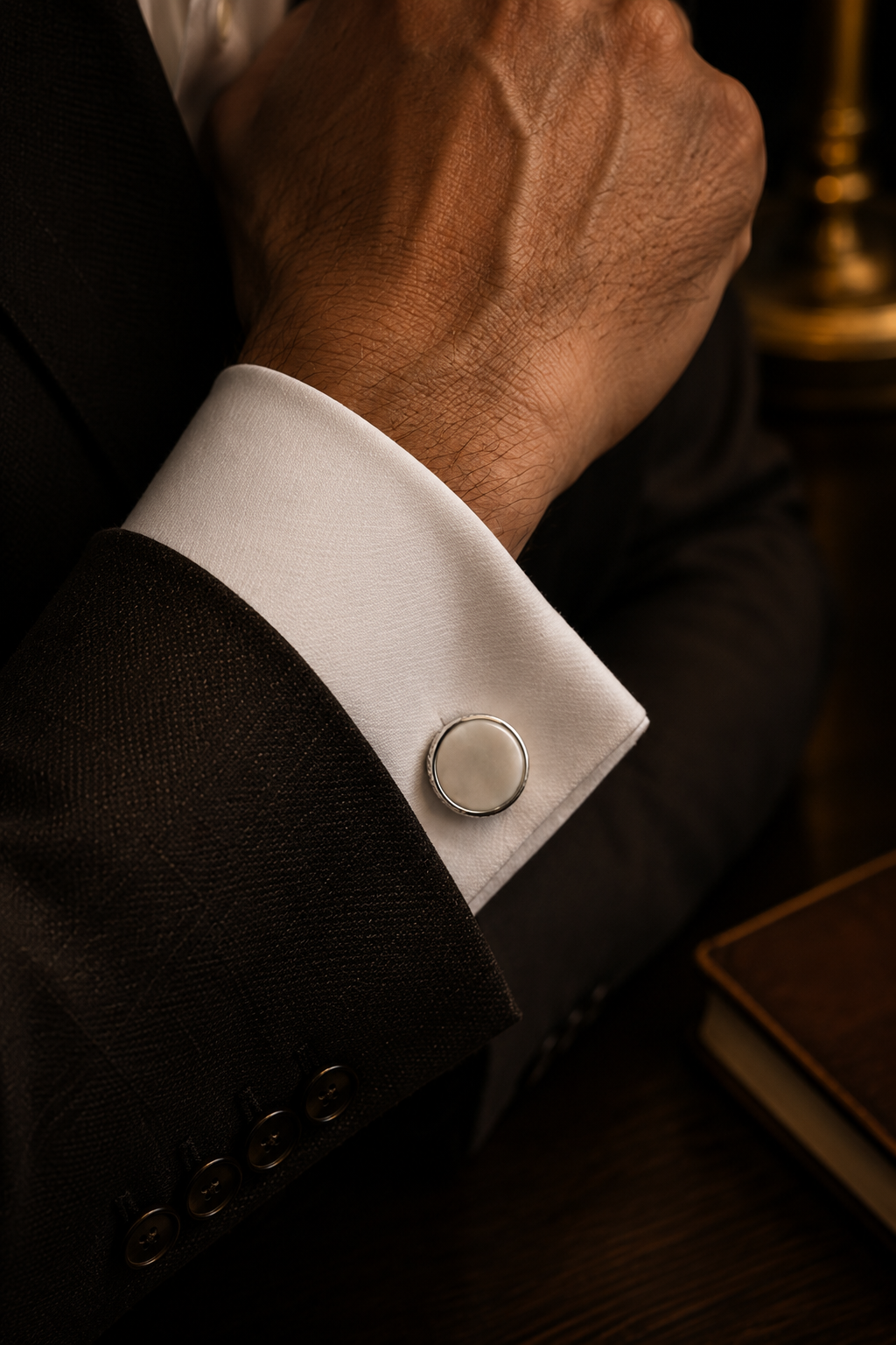 Round Mother of Pearl Cufflinks