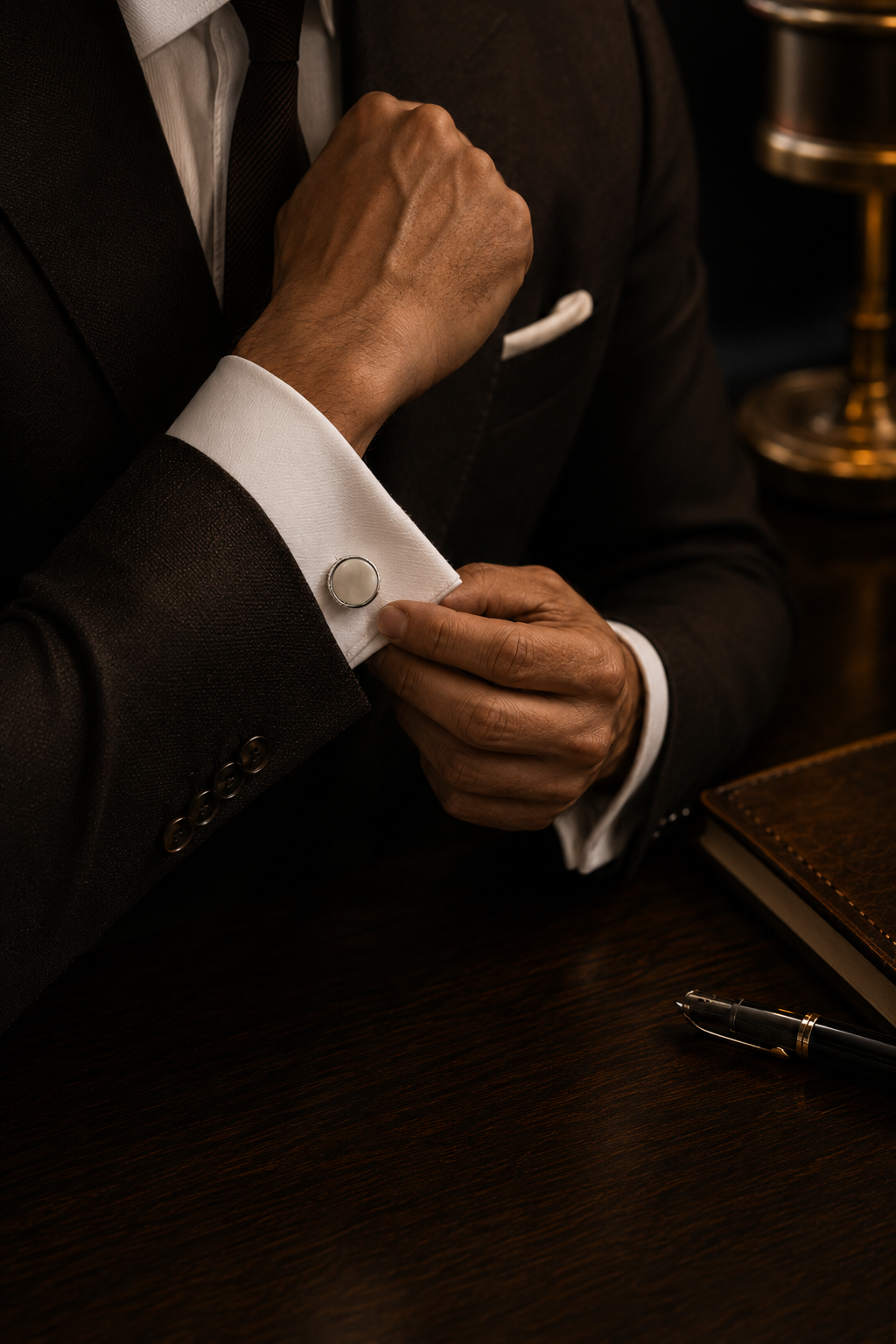 Round Mother of Pearl Cufflinks