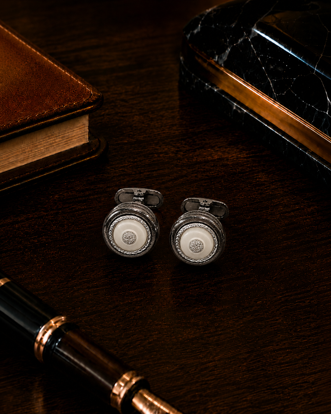White Mother-of-Pearl Cufflinks