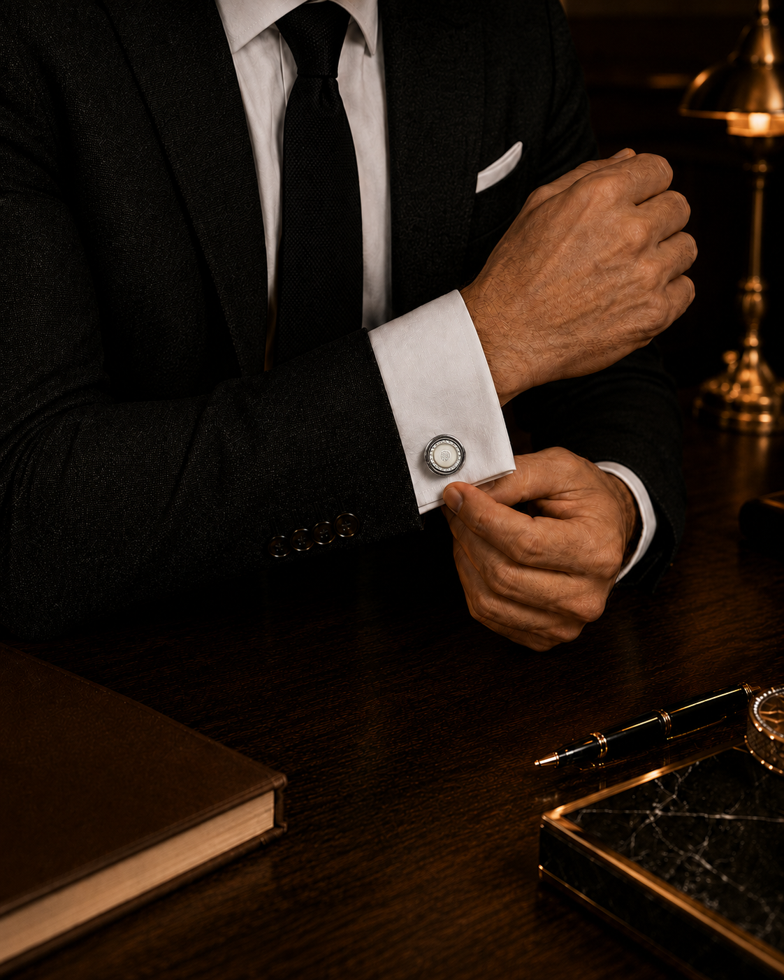 White Mother-of-Pearl Cufflinks