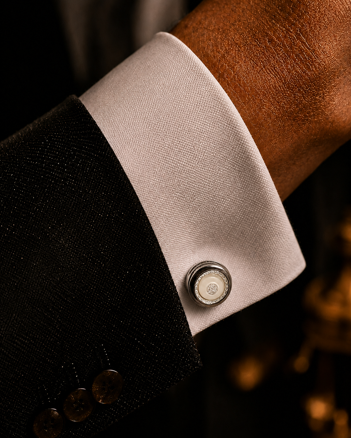 White Mother-of-Pearl Cufflinks