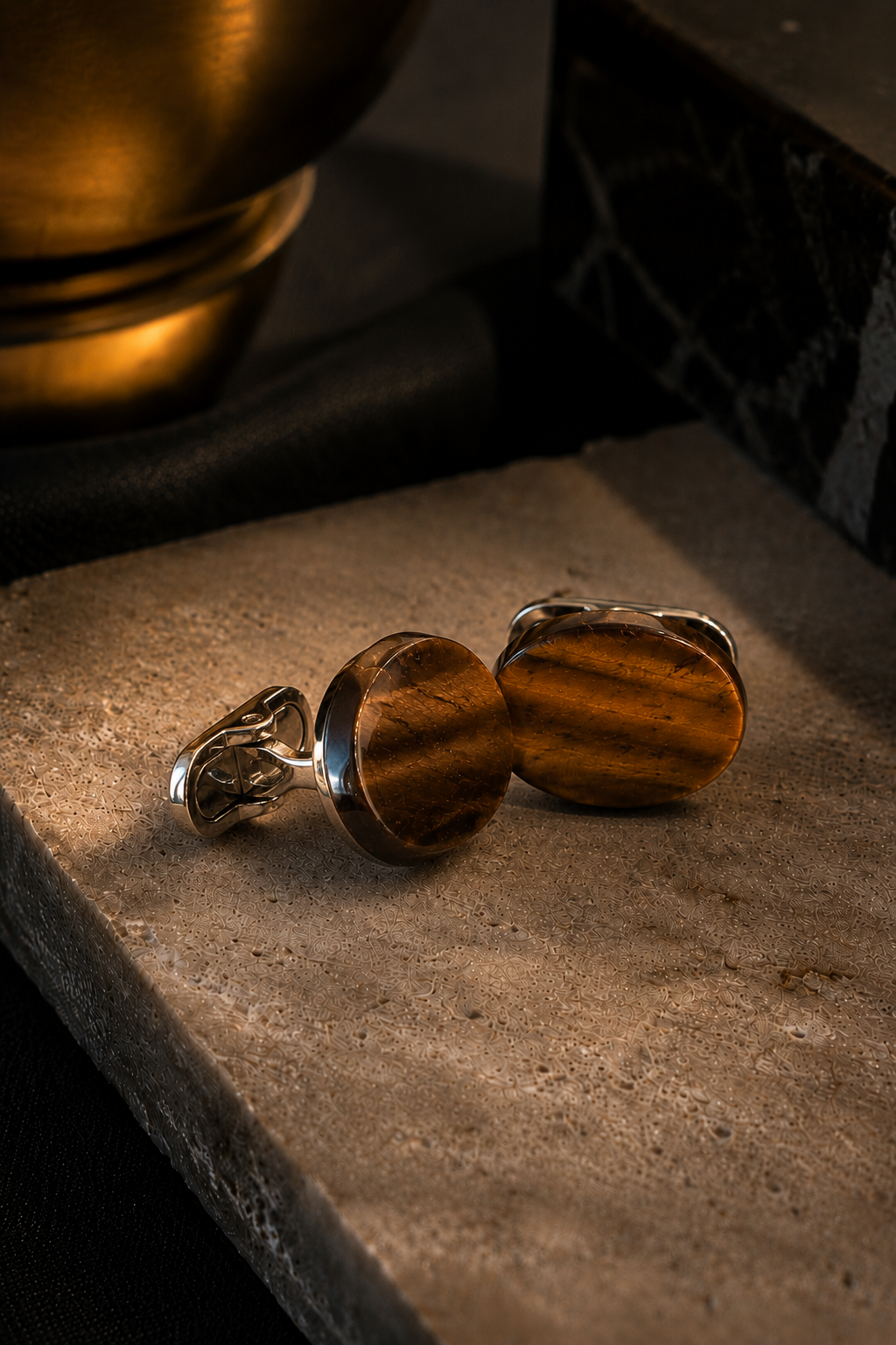 Oval Tiger's Eye Cufflinks